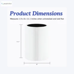 Nispira Premium Foldable HEPA Particle And Activated Carbon Filter Replacement For Blueair Blue Pure 411, 411+ & MINI Air Purifiers. 2 Filters