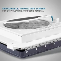 Hike Crew 11” RV Roof Vent Fan, 6-Speed RV Fan With LED Light, Rain Sensor And More - Smoked Lid