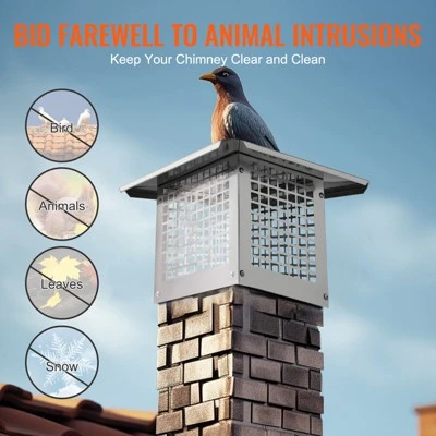 VEVOR Chimney Cap, 13 X 9 Inch, 304 Stainless Steel Fireplace Chimney Cover, Not Easily Toppled & Practical Accessories & Easy Installation, Silver 5 VEVOR Chimney Cap, 13 X 9 Inch, 304 Stainless Steel Fireplace Chimney Cover, Not Easily Toppled & Practical Accessories & Easy Installation, Silver - Image 5