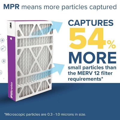 Filtrete 20" X 25" X 4" Slim Fit Allergen Bacteria And Virus Deep Pleat Air Filter 1550 MPR: MERV 12, Electrostatic, Furnace Filter 3 Filtrete 20" X 25" X 4" Slim Fit Allergen Bacteria And Virus Deep Pleat Air Filter 1550 MPR: MERV 12, Electrostatic, Furnace Filter - Image 3