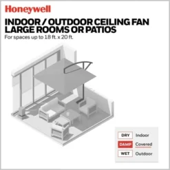 Honeywell Ceiling Fans Kaliza Modern 60 Inch Ceiling Fan With Light, LED Fan With Remote Control, Indoor Fan, 6 Contemporary Blades, Black -Lasko Sale Store GUEST ef7c687d 5458 46c7 8b88 83553a1c86a6
