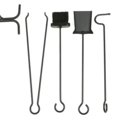 Mind Reader Fireplace Tool Set, 4 Piece, Black