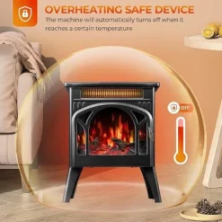 R.W.FLAME 17" Electric Fireplace With Remote, Cathedral Design, Adjustable Flames, Brightness, Heat, And Overheat Protection -Lasko Sale Store GUEST f1e43b4e f9ec 4153 bcd2 10b4371547b7