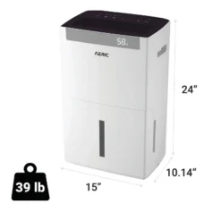 Aeric Energy Star 50 Pint Portable Dehumidifier: 3 Settings, 2-Year Warranty, No Filter, Over 3000 Sq. Ft. Coverage
