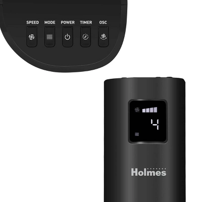 Holmes 45" Stack-N-Connect Digital Oscillating 4 Speed Tower Fan With Storage Bag Clear Read Display And Remote Control Black 4 Holmes 45" Stack-N-Connect Digital Oscillating 4 Speed Tower Fan With Storage Bag Clear Read Display And Remote Control Black - Image 4