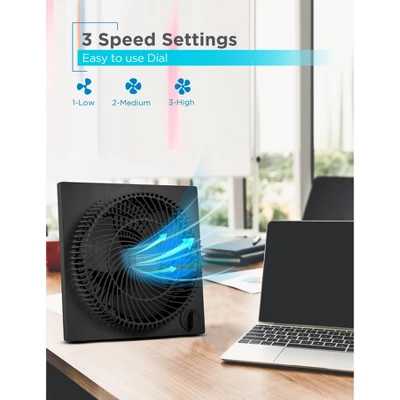 Black & Decker BLACK+DECKER 9-Inch Frameless Box Fan, Freestanding Desk Fan With 3-Speed Settings, Portable Fan For Home Office Or Garage, Black 2 Black & Decker BLACK+DECKER 9-Inch Frameless Box Fan, Freestanding Desk Fan With 3-Speed Settings, Portable Fan For Home Office Or Garage, Black - Image 2