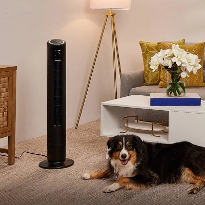 Holmes 42" Digital Oscillating 5 Speed Tower Fan With Clear Read Display And Remote Control Black 4 Holmes 42" Digital Oscillating 5 Speed Tower Fan With Clear Read Display And Remote Control Black - Image 4