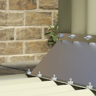 Outsunny 4.7' X 1.4' X 4.7' Firewood Shed, Galvanized Steel Log Storage Shed With Rubberized Edge For Safety 5 Outsunny 4.7' X 1.4' X 4.7' Firewood Shed, Galvanized Steel Log Storage Shed With Rubberized Edge For Safety - Image 5