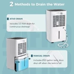 R.W.FLAME 25 Pint Portable Dehumidifier For Home & Basement, High-Efficiency Quiet Air Dryer With 12-Hour Timer, Auto And Manual Drain, White -Lasko Sale Store GUEST fb530ce8 6ed3 40c7 83cd 9886310229e6