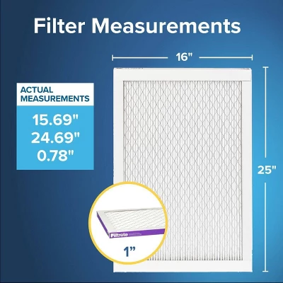 Filtrete 16x25x1 2pk Allergen Bacteria And Virus Air Filter 1500 MPR: Furnace Filter, MERV 12, Electrostatic, 3-Month Use 1 Filtrete 16x25x1 2pk Allergen Bacteria And Virus Air Filter 1500 MPR: Furnace Filter, MERV 12, Electrostatic, 3-Month Use